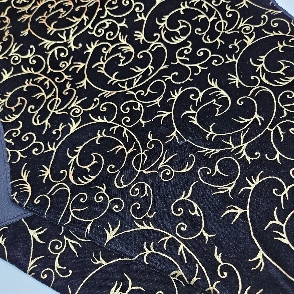 Table Runner Black & Gold Swirl Elegant Home Holiday Christmas Decor 13 x 71